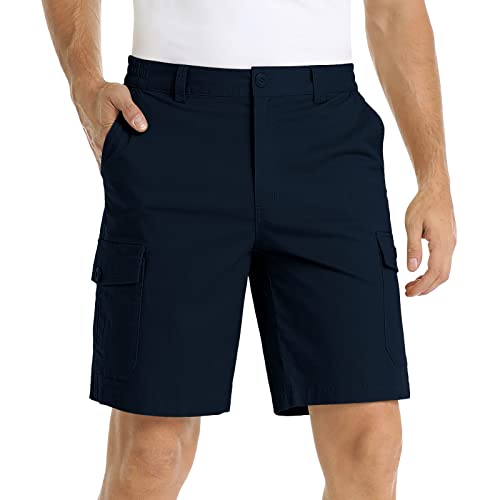 DBMZV Kurze Hosen Herren Wanderhose Cargo Shorts Wasserabweisend mit 6 Taschen Leichte Radlerhose Fahrradhose Manner Treking Outdoorhose Sommer, GeradeHosen Schwimmshorts Miederpants(Dunkelblau,M) von DBMZV