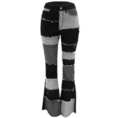 Damen Cargohosen Jeans Damen, High Waist Stretch Jeggings Damen mit 4 Taschen Jeanshose zum Anziehen Schlaghose Jeans Low Waist Jeans Damen Valentinstag von DBMZV