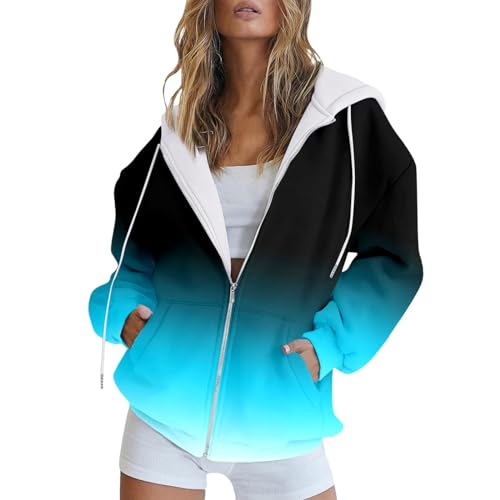 Kapuzenpullover Damen Hoodie Damen Sweatjacke 2024 Kapuzenjacke Herbst Winter Lang Sweatshirt Kapuzenpullover Mit Kapuze Reißverschluss Mantel Oversize Pullover Hoodie Rabatt von DBMZV