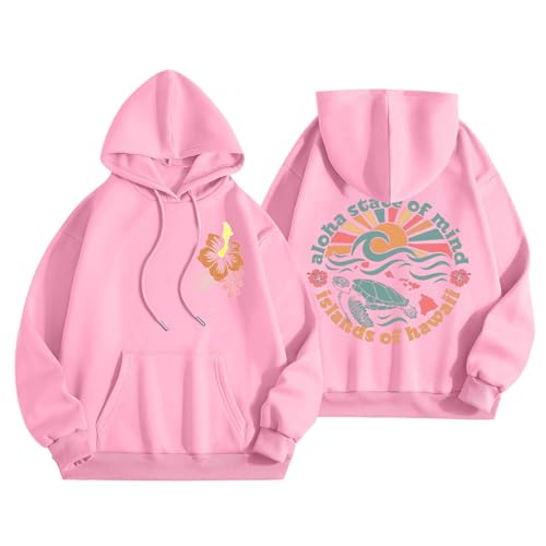 Sweatshirt Pullover Damen Oversize Langarm Fleece Rundhalsausschnitt Sweatshirt Herbst Winter Frauen Mädchen Klamotten Locker Oberteile Kapuzenpullover Geschenk von DBMZV
