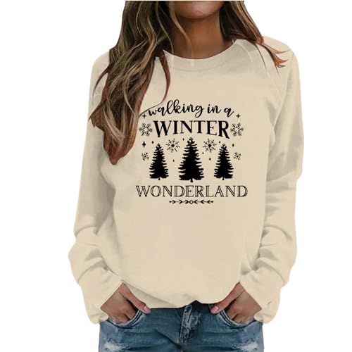 Weihnachtskleid 2024 Weihnachten Pullover Frauen Damen Weihnachtspullover 3D Druck Langarm Pullover Weihnachtspullis Sweatshirts für Frauen hosen Rabatt von DBMZV