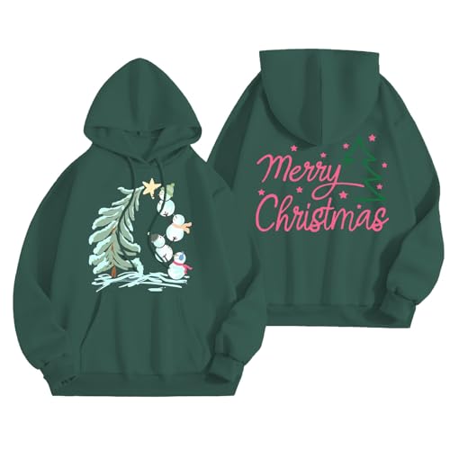 Weihnachtspulli fraun Damen Weihnachtspullover Kapuzenpullover fraun Elf Hoho Zuckerstange 3D Strickpullover fraun Familie Weihnachten Passend Pullover Hoodie Rabatt von DBMZV