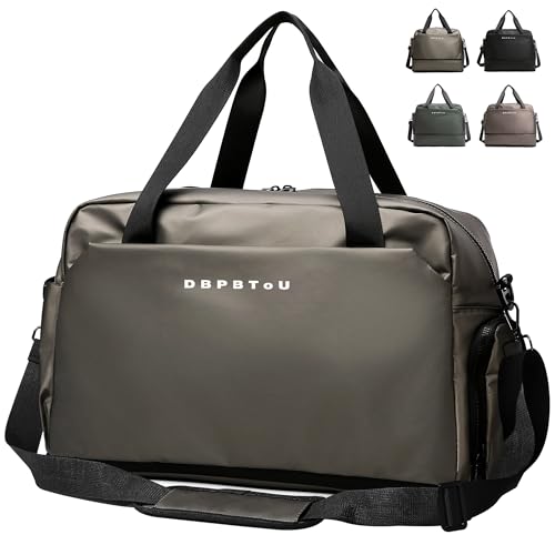 DBPBToU Groß Sporttasche Damen Herren, Reisetasche mit Schuhfach und Nassfach, Expandierbare Reisetasche am Boden, wasserdichte Weekender Bag Handgepäck Tasche (Champagner) von DBPBToU