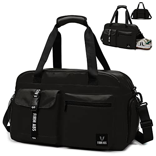 DBPBToU Sporttasche Damen Herren, Reisetasche mit Schuhfach, Trainingstasche mit Nassfach, wasserdichte Weekender Bag, Gym Bag/Schwimmtasche/Saunatasche Verwendet Werden kann (schwarz) von DBPBToU