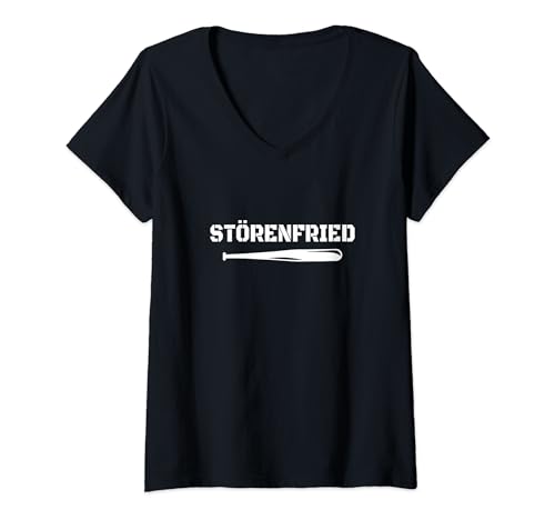 Damen Störenfried macht nur Ärger Kneipe Auswärtsspiel GYM T-Shirt mit V-Ausschnitt Damen Störenfried macht nur Ärger Kneipe Auswärtsspiel GYM T-Shirt mit V-Ausschnitt von DBTC