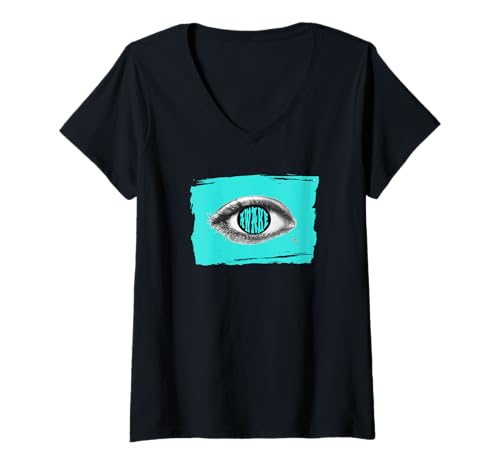 Damen Wecken Sie das dritte Auge Zirbeldrüse Stimulation innere Gedanken Geist T-Shirt mit V-Ausschnitt von DBY-INK (Plethora)
