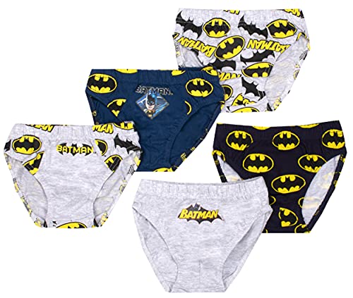 Batman DC Comics Jungen-Hosen - Weiche Baumwoll-Slips - Jungen Hosen - 5er-Pack mit 5 verschiedenen Designs - Blau/Grau - Alter 2-3 von DC Comics