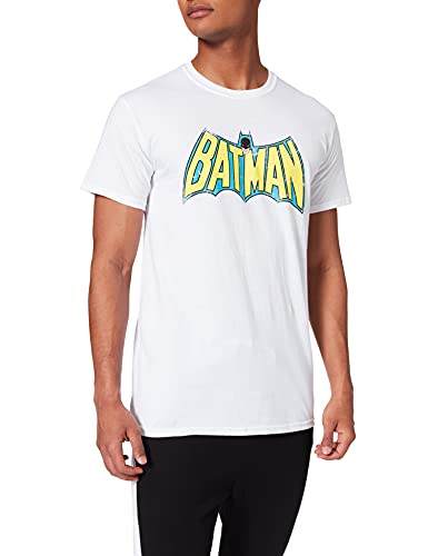 Collectors Mine Herren T-Shirt BATMAN-RETRO LOGO, Gr. Small, Weiß von DC Comics