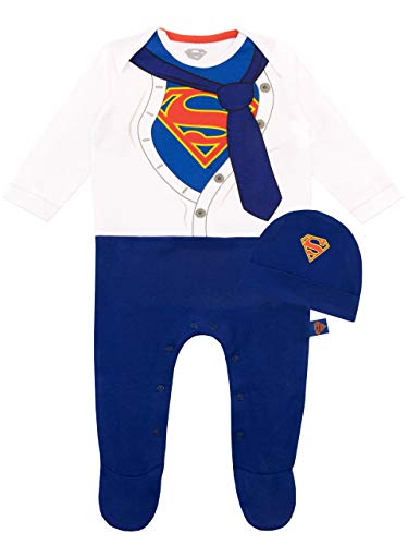 DC Comics Baby Jungen Superman Schlafstrampler Blau 74 von DC Comics