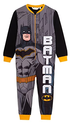 DC Comics Batman-Strampler für Jungen, Fleece, All-in-One-Kinder, Schlafanzug, Pjs, Loungewear mit Reißverschluss von DC Comics