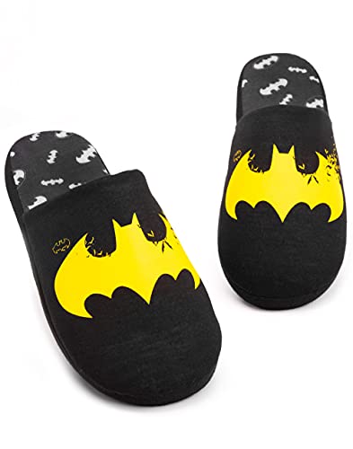 DC Comics Batman Hausschuhe Herren Dark Knight Yellow Logo Haus Schuhe 43-44 EU von DC Comics