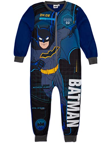 DC Comics Batman Jungen Blauer Einteiler | All-in-One-Fleece-Loungewear | Kinder-Pyjama-Pyjama-Schlafanzug-Nachtwäsche | Gemütliche Geschenkartikel – 5–6 Jahre von DC Comics