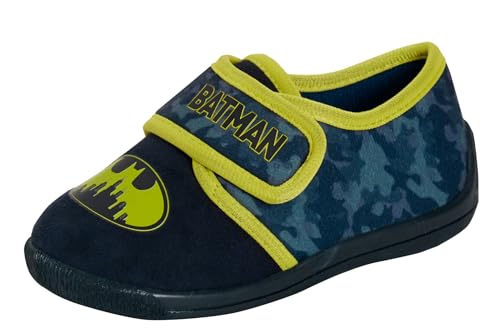 DC Comics Batman Jungen Hausschuhe Leicht Verschluss Stiefel Kinder Hausschuhe, Schwarz / Gelb, 28 EU von DC Comics