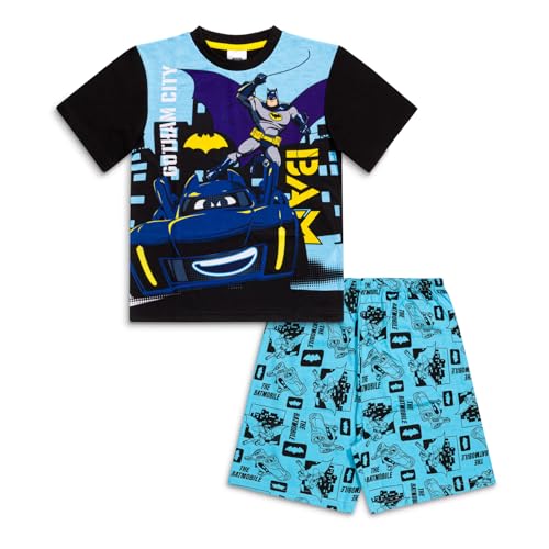 DC Comics Batman Jungen Schlafanzug | Batman Short PJs Set | Baumwolle Nachtwäsche | Kinder Superhelden-Nachtwäsche | Alter 2-3 bis 7-8 Jahre, Schwarz , 6-7 Years von DC Comics