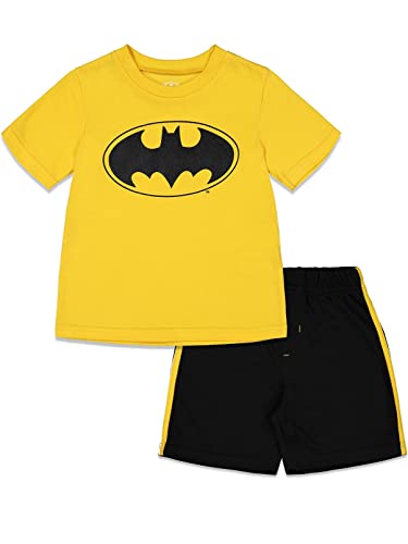 DC Comics Batman Little Boys Kurzarm T-Shirt und Mesh Shorts Set Gelb 4-5 Jahre von DC Comics