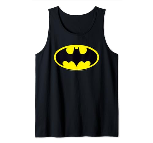 DC Comics Batman Logo Tank Top Schwarz Ärmellos Unisex Erwachsene Kinder S von DC Comics