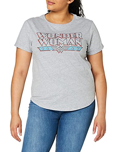 DC Comics Damen Wonder Woman Retro T-Shirt, Grau (Sport Grey SPO), 36 (Herstellergröße: Small) von DC Comics