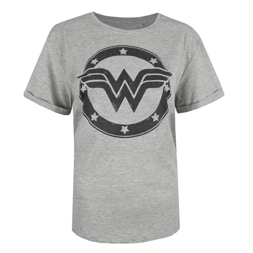 DC Comics Damen Wonder Woman Metallic Logo T-Shirt, Grau (Sport Grey SPO), 8/S von DC Comics