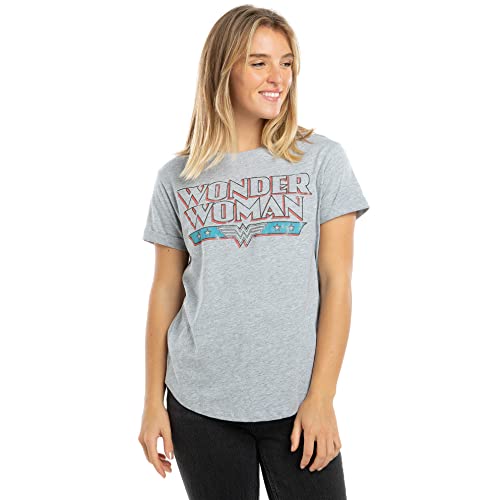 DC Comics Damen Wonder Woman Retro T-Shirt, Grau (Sport Grey SPO), 40 (Herstellergröße: Large) von DC Comics