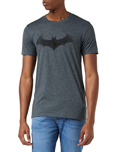 DC Comics Herren Batman-Bat Logo T-Shirt, Grau (Dark Heather Dkh), Small von DC Comics