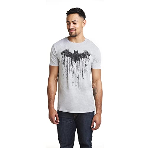 DC Comics Herren Batman Paint T-Shirt, Grau (Sports Grey), S von DC Comics