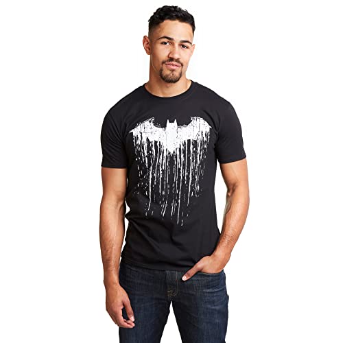 DC Comics Herren Batman Paint T-Shirt, Schwarz (Schwarz Schwarz), XL von DC Comics