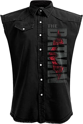 DC Comics Herren M602-l Hemd mit Button-Down-Kragen, Schwarz, L von DC Comics