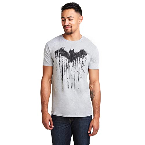 DC Comics Herren Batman Paint T-Shirt, Grau (Sports Grey SPO), L von DC Comics