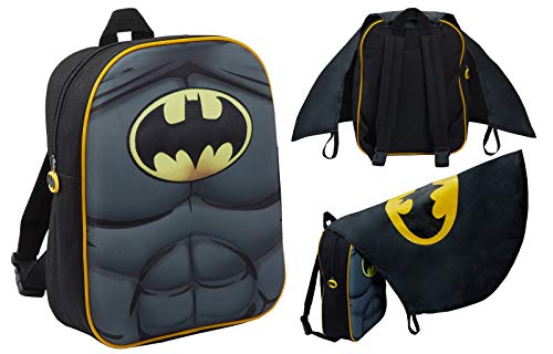 Jungen Batman 3D Rucksack mit faltbarem Umhang Kinder DC Comics Neuheit Verkleidung Rucksack Tasche von DC Comics