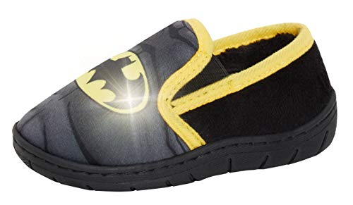 DC Comics Jungen Batman-Hausschuhe, leuchtend, Fleece, warm gefüttert, - Schwarz - Größe: 23 EU von DC Comics