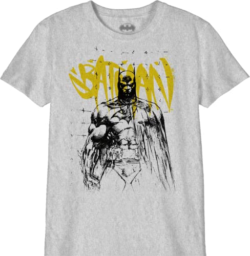 DC Comics Jungen Bobatmbts036 T-Shirt, grau meliert, 10 Jahre von DC Comics