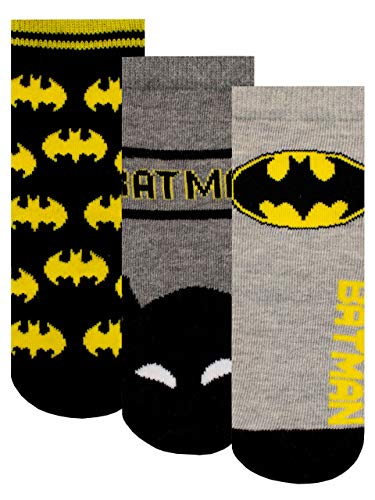 DC Comics Jungen Socken Packung mit 3 Batman Mehrfarbig 27-30 von DC Comics