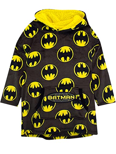 DC Comics Kinder Bettdecke Kapuzenpullover Übergroße Fleece Batman Grau Einheitsgröße Für Jungen oder Mädchen von DC Comics