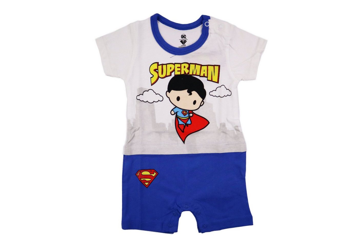 DC Comics Kurzarmbody Superman Baby Body Strampler Gr. 62 bis 92, 100% Baumwolle von DC Comics