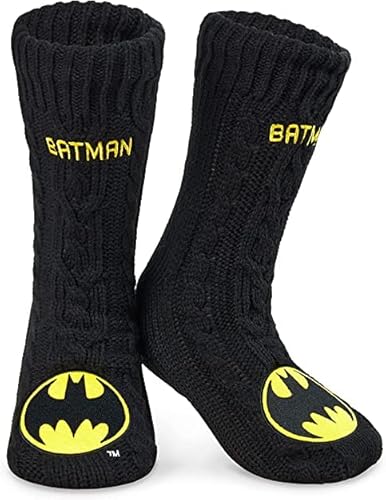 DC Comics Kuschelsocken Herren Batman Winter Socken Jungen Teenager Anti-Rutsch von DC Comics