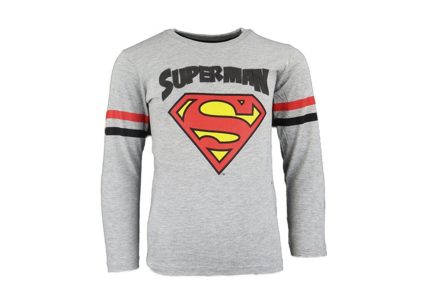 DC Comics Langarmshirt DC Comics Superman Kinder Jungen langarm Shirt Gr. 104 bis 134, Blau oder Grau von DC Comics