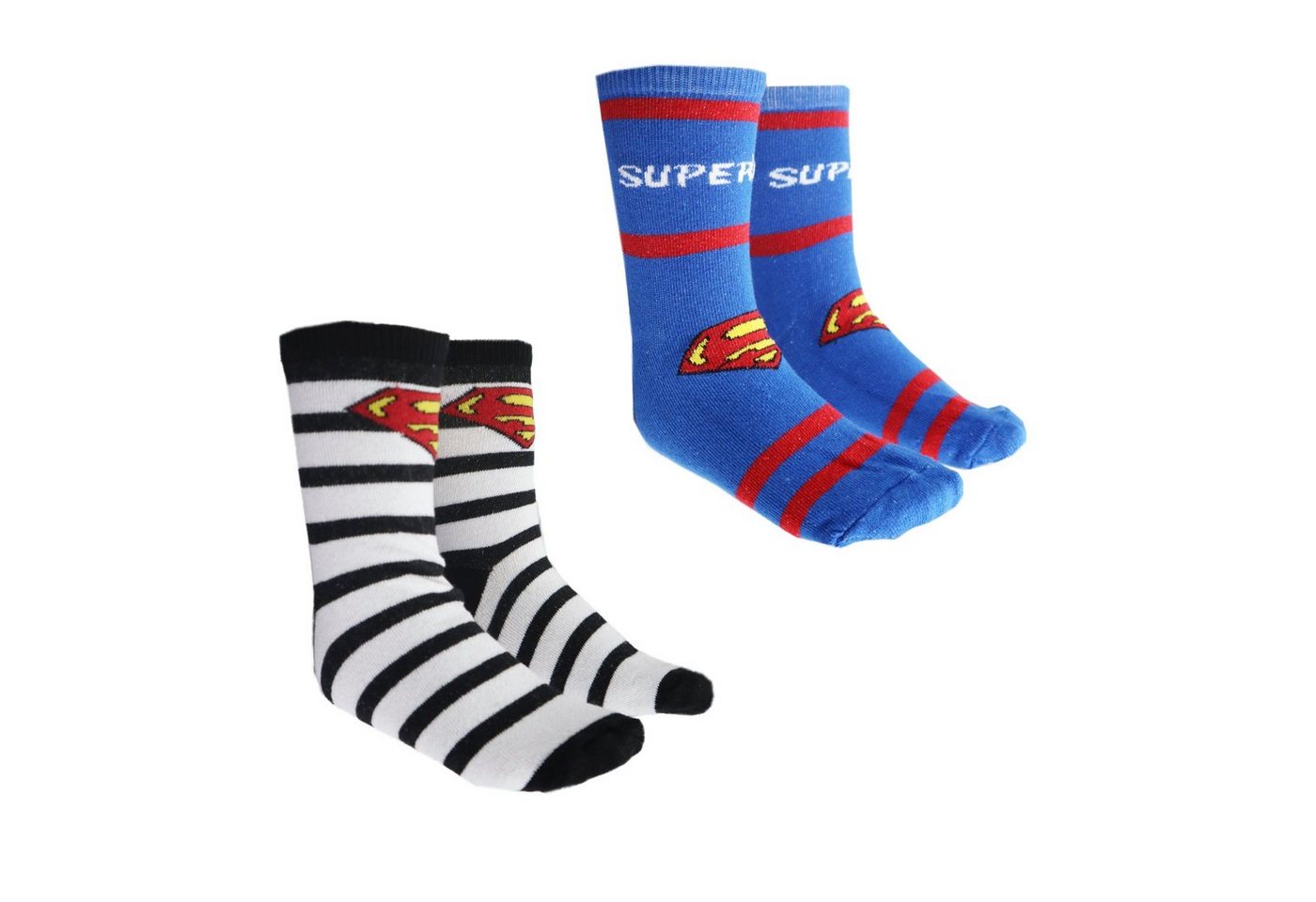 DC Comics Langsocken DC Comics Superman lange Kinder Socken 2er Pack Gr. 23 bis 34 von DC Comics