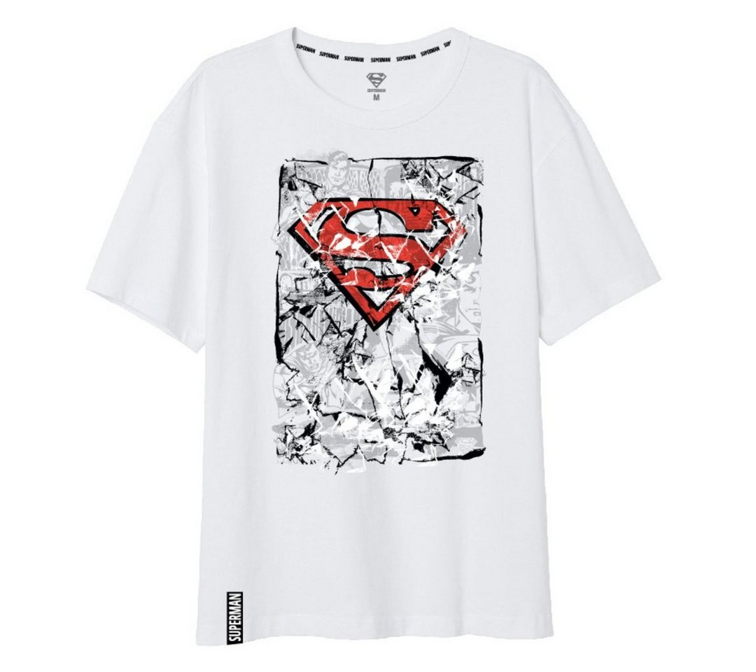 DC Comics Print-Shirt DC Comics Superman Herren Kurzarm T-Shirt Gr. S bis XXL, 100% Baumwolle von DC Comics