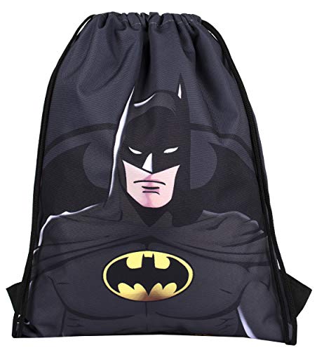 DC Comics - Sakky Kids Batman Drawstring Bag - School Bag for Kids - Official Merchandise Gift for Boys, Schwarz , L von DC Comics