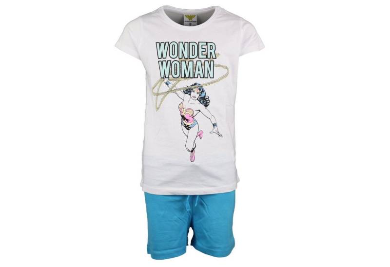 DC Comics Schlafanzug DC Wonder Woman Mädchen kurzarm Pyjama Gr. 134 bis 164, Baumwolle von DC Comics