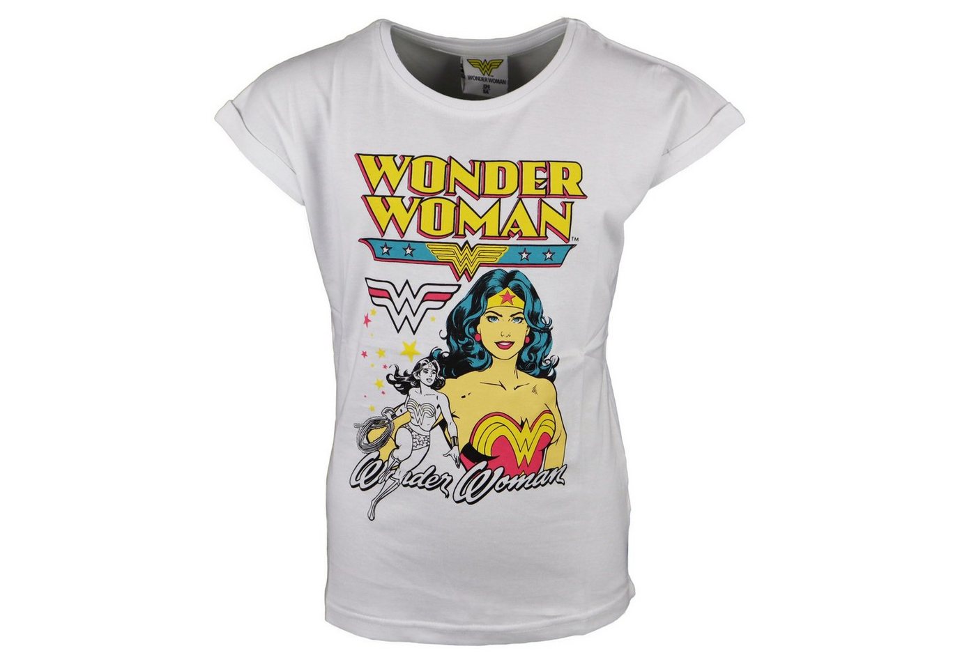 DC Comics T-Shirt DC Wonder Woman Classic Mädchen T-Shirt Gr. 134 bis 164, Grau oder Weiß von DC Comics