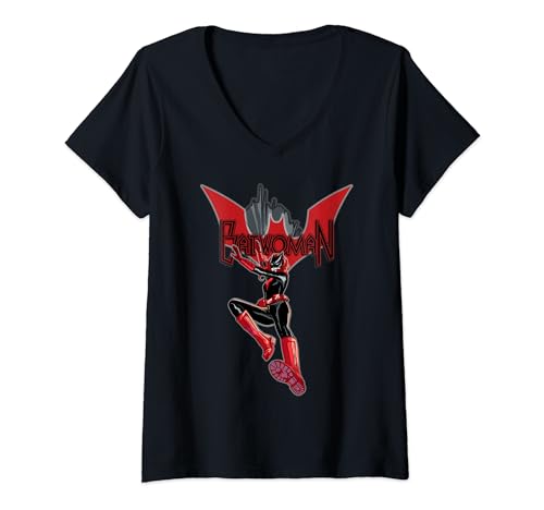 Damen DC Batwoman Logo Eingang T-Shirt mit V-Ausschnitt von DC Comics