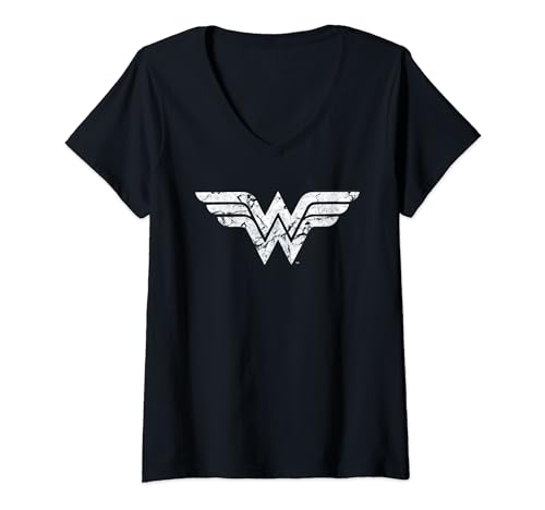 DC Comics Wonder Woman Marble Logo T-Shirt mit V-Ausschnitt von DC Comics