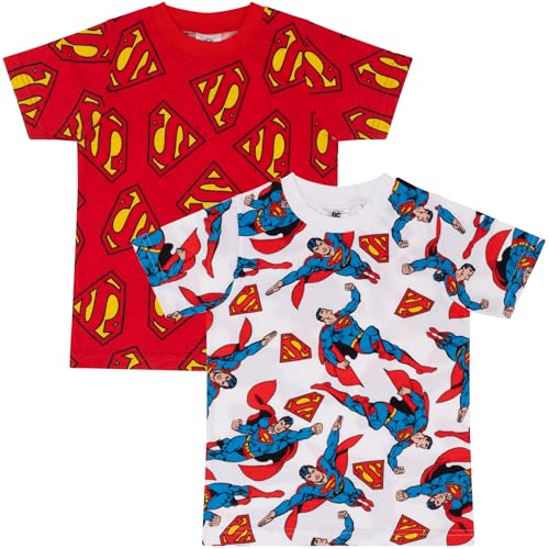 Superman - 2er-Pack Kurzarm - T-Shirts für Kinder aus 100% Gekämmter Baumwolle - 5-6 Jahre: 116cm von DC Comics