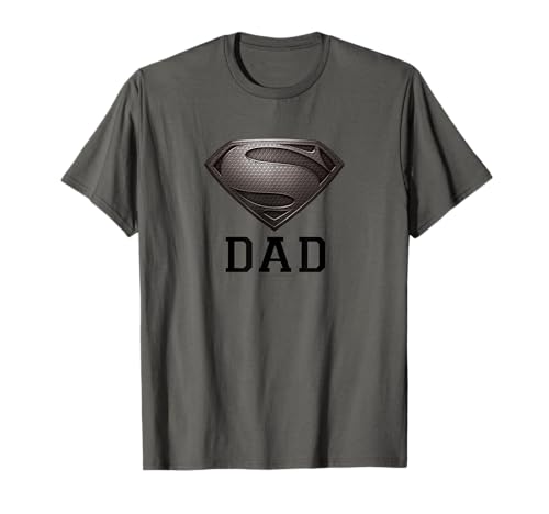 Superman Man of Steel Dad of Steel Gray Superpapa Vater Papa T-Shirt von DC Comics