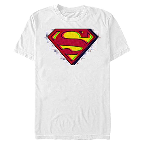 Warner Bros. Herren Superman Glitch Logo T-Shirt, Weiß, 3XL von DC Comics