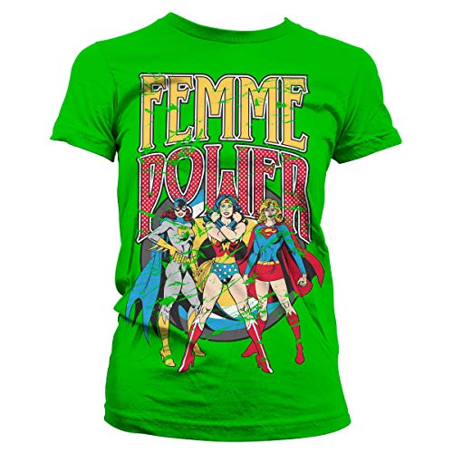 Wonder Woman Femme Power Damen T-Shirt Offiziell Lizenziert (Grün, M) von DC Comics