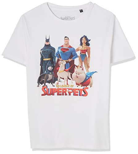 DC Comics Jungen Bosupetts006 T-Shirt, weiß, 10 Jahre von DC Comics