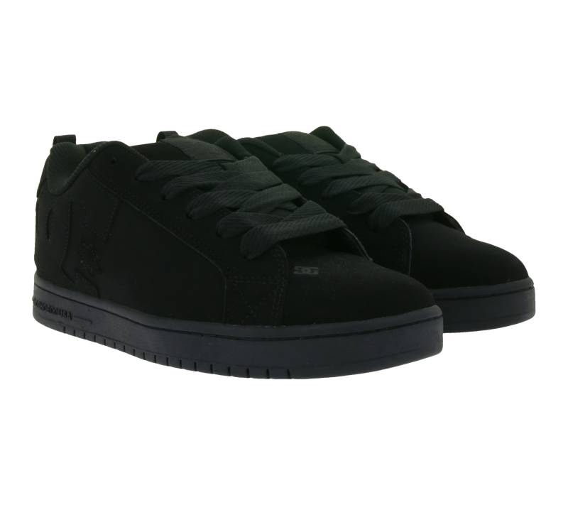 DC Court Graffik Herren Low Top Sneaker Skate-Schuhe mit Belüftungslöcher Echtleder-Schuhe 300529 Schwarz von DC Shoes
