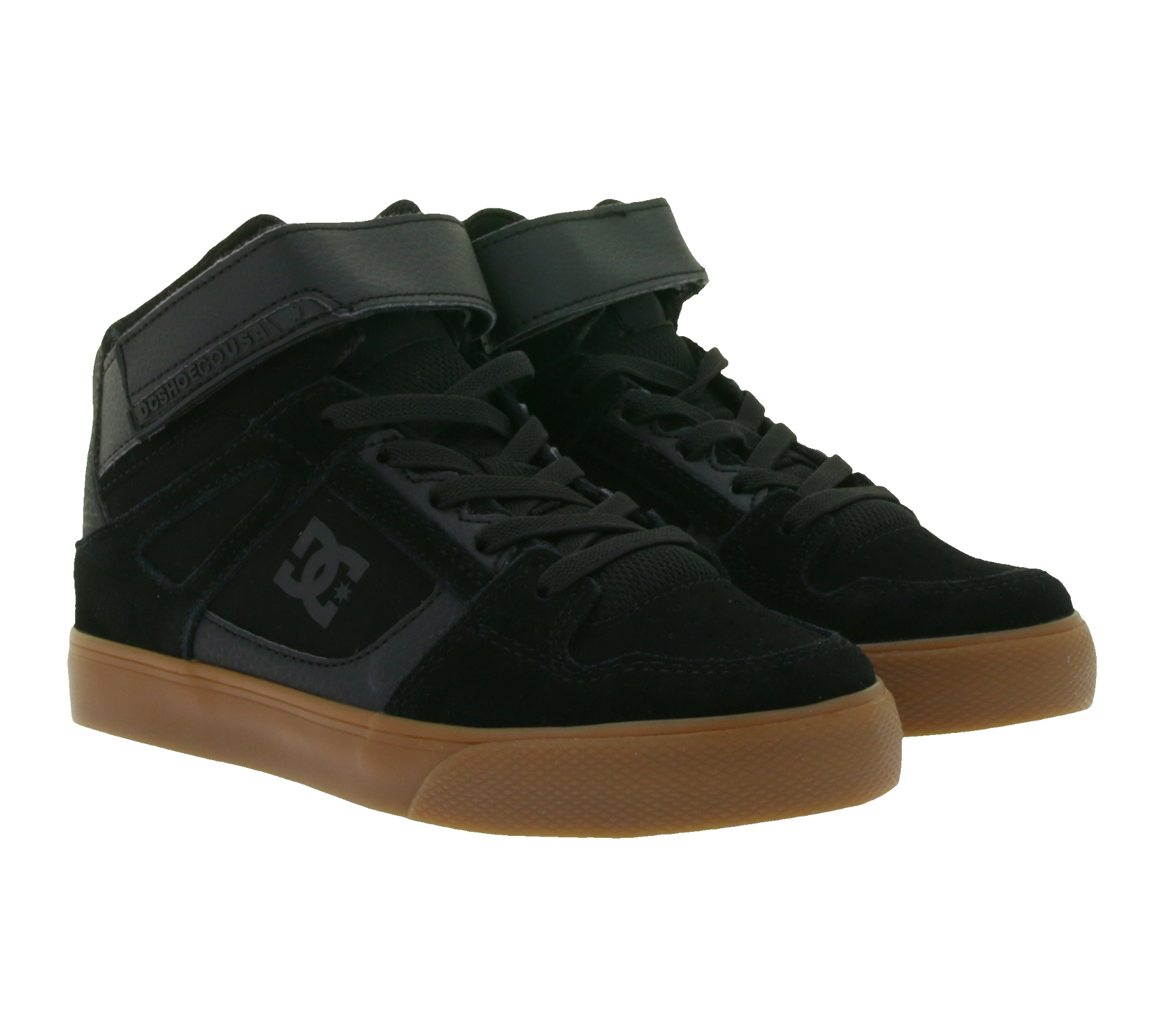 DC Pure High-Top EV Kinder Mid-Top Sneaker Skate-Schuhe mit Belüftungslöcher Echtleder-Schuhe ADBS300324 Schwarz von DC Shoes